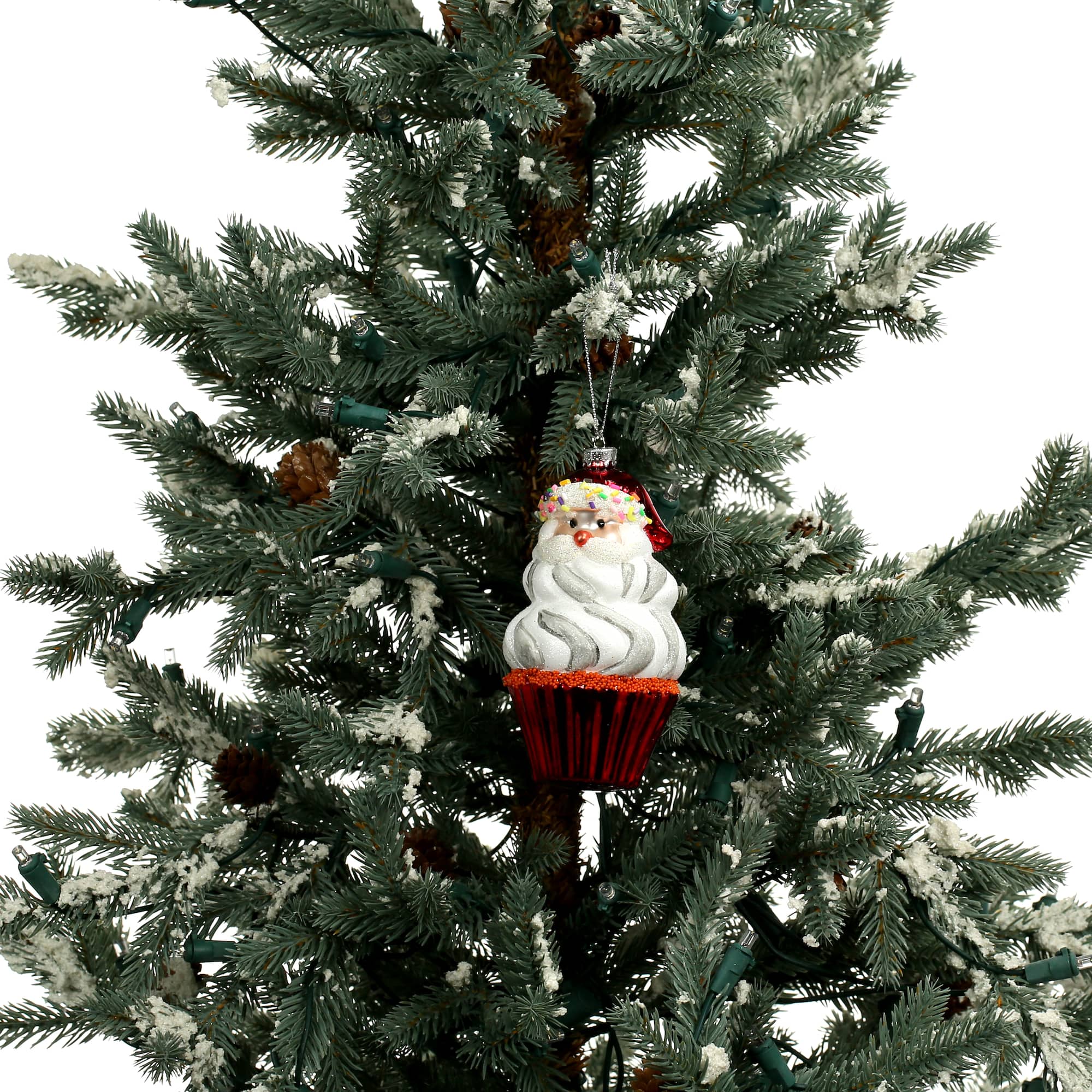 4.75" Santa Cupcake Glass Ornament by Ashland®
